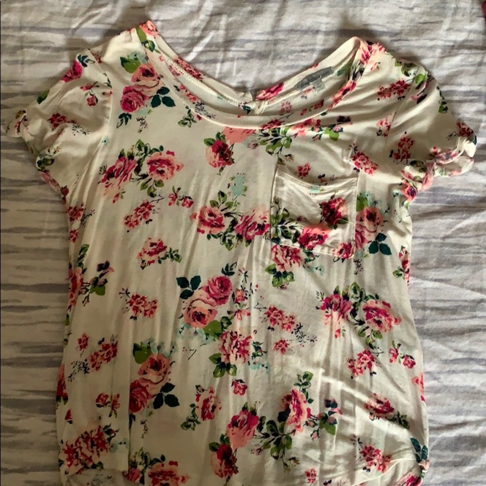 Floral open back top